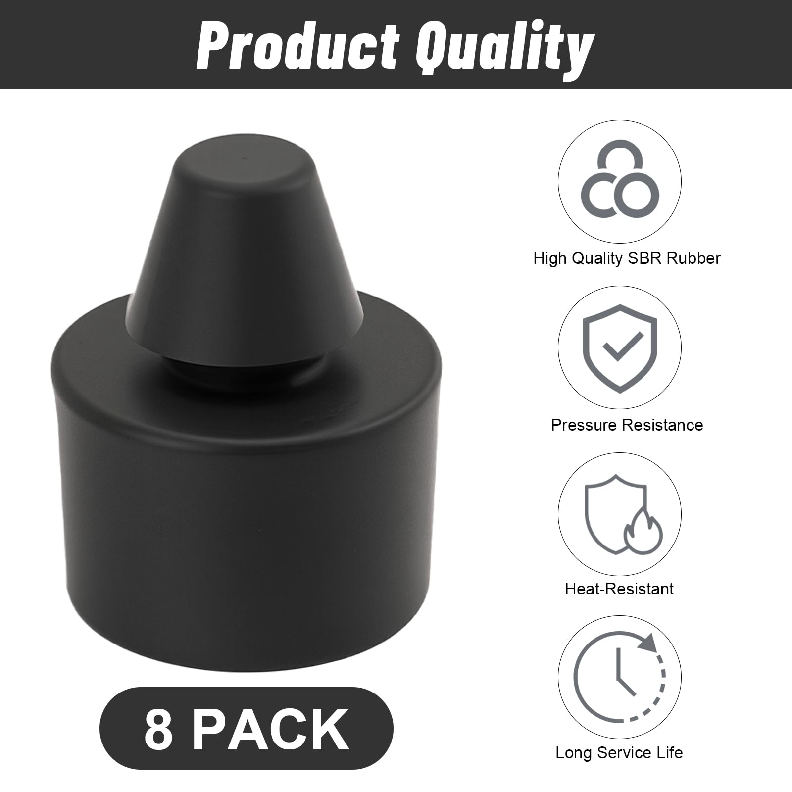66061 - Coperchi in gomma per barbecue Weber Genesis Spirit Traveler, cuscinetti in silicone per coperchi di griglie, piedini di ricambio per barbecue, confezione da 8