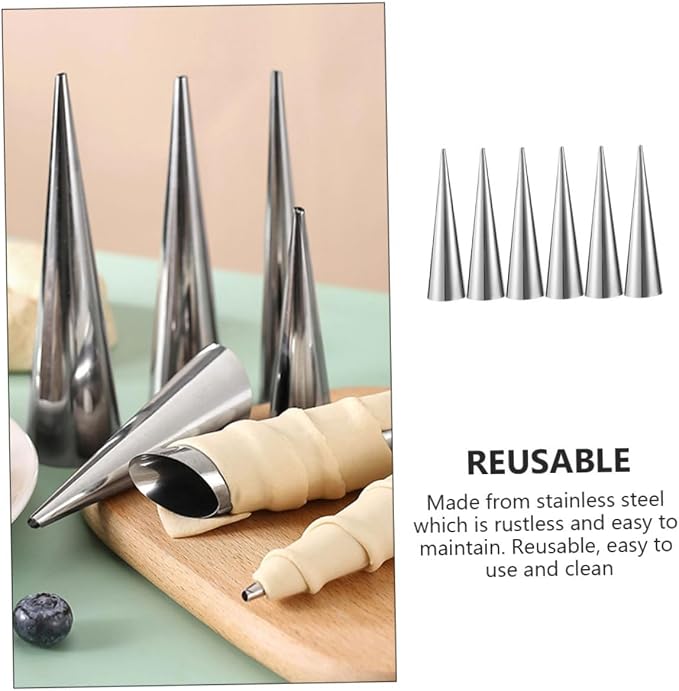 Molde para croissants de acero inoxidable 6 piezas miniatura 4