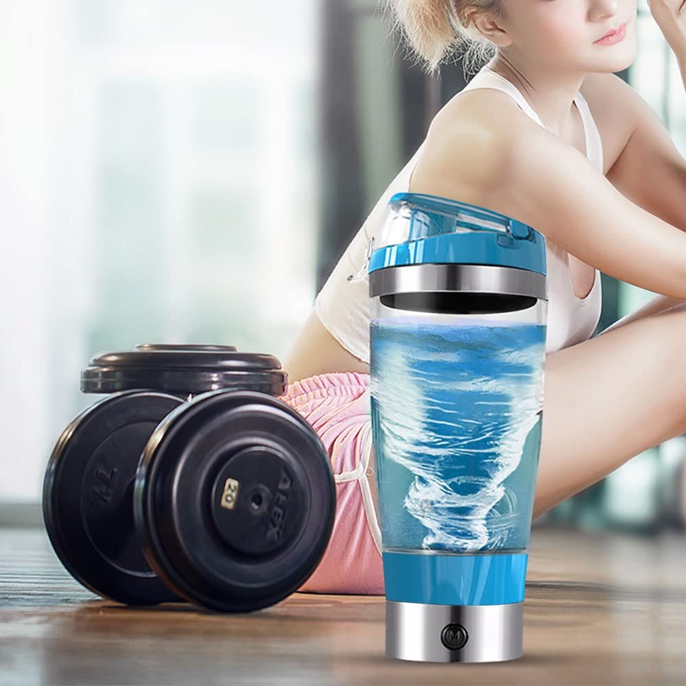 450ML Shaker Protéiné Électrique Shaker Protéiné Mixeur Portatif Mélangeur De Lait Frappé Mélangeur De Protéines Mouvement Automatique Vortex Sans BPA Pour Le Bureau, La Gym, Les Voyages