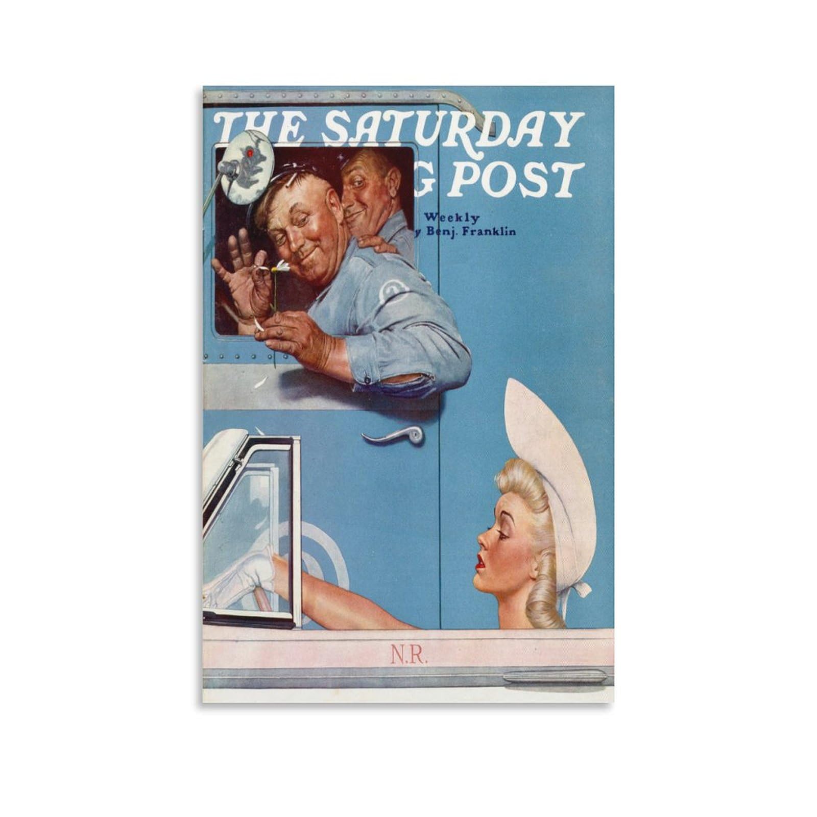 LZTEN Two Flirts, 1941 by Norman Prints Rockwell Prints Posters Canvas Wall Art Oil Paintings Deco Unframed 12x18inch
