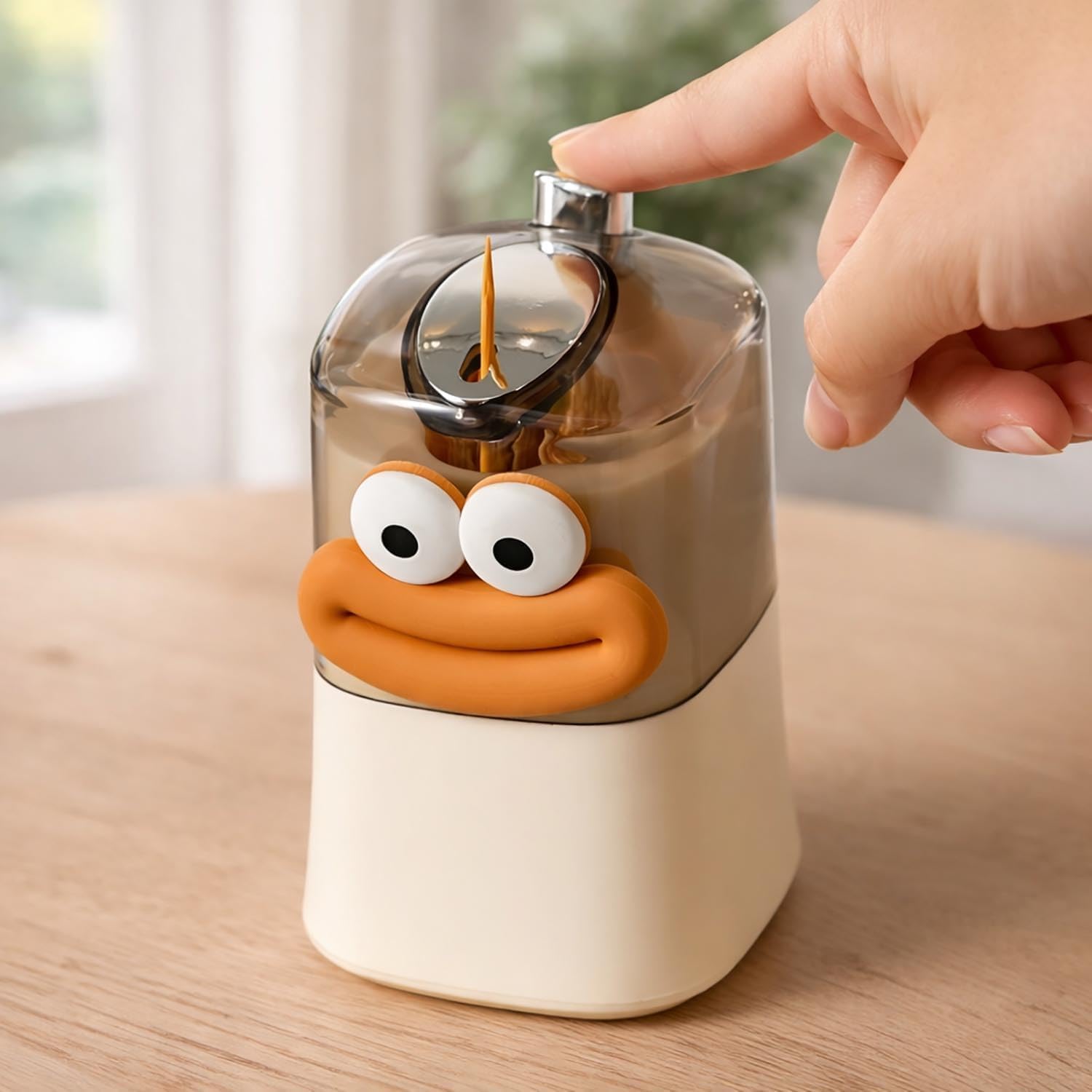 Cartoon Shape Automatic Toothpick Dispenser with Push-On Retractable Holder, Portable Square Toothpick Container for Home, Kitchen, Dining Table & Restaurant Use-image-20