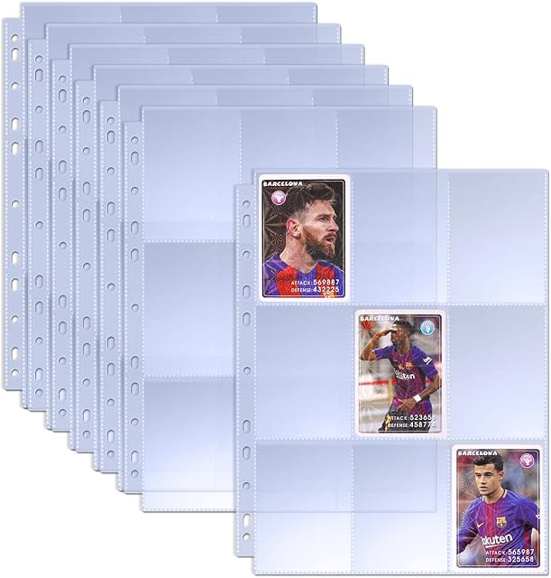 TAOPE 900 Pockets Trading Card Sleeves Storage Wallets Album Pages Collection Neutral Transparent Game Card Sleeves Holder Set, Waterproof Scrapbook Folder for Pokemon Yugioh Football Cards Display