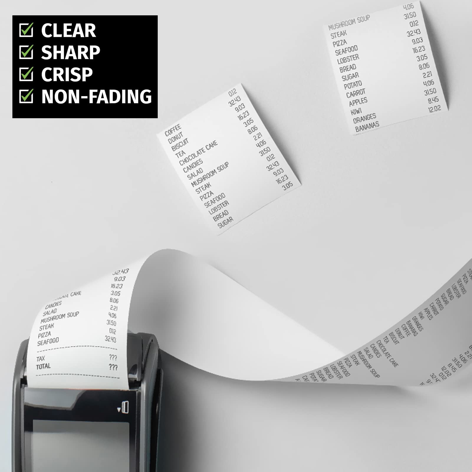 FungLam 3-1/8"x119' Thermal Receipt Paper Rolls POS Cash Register Paper