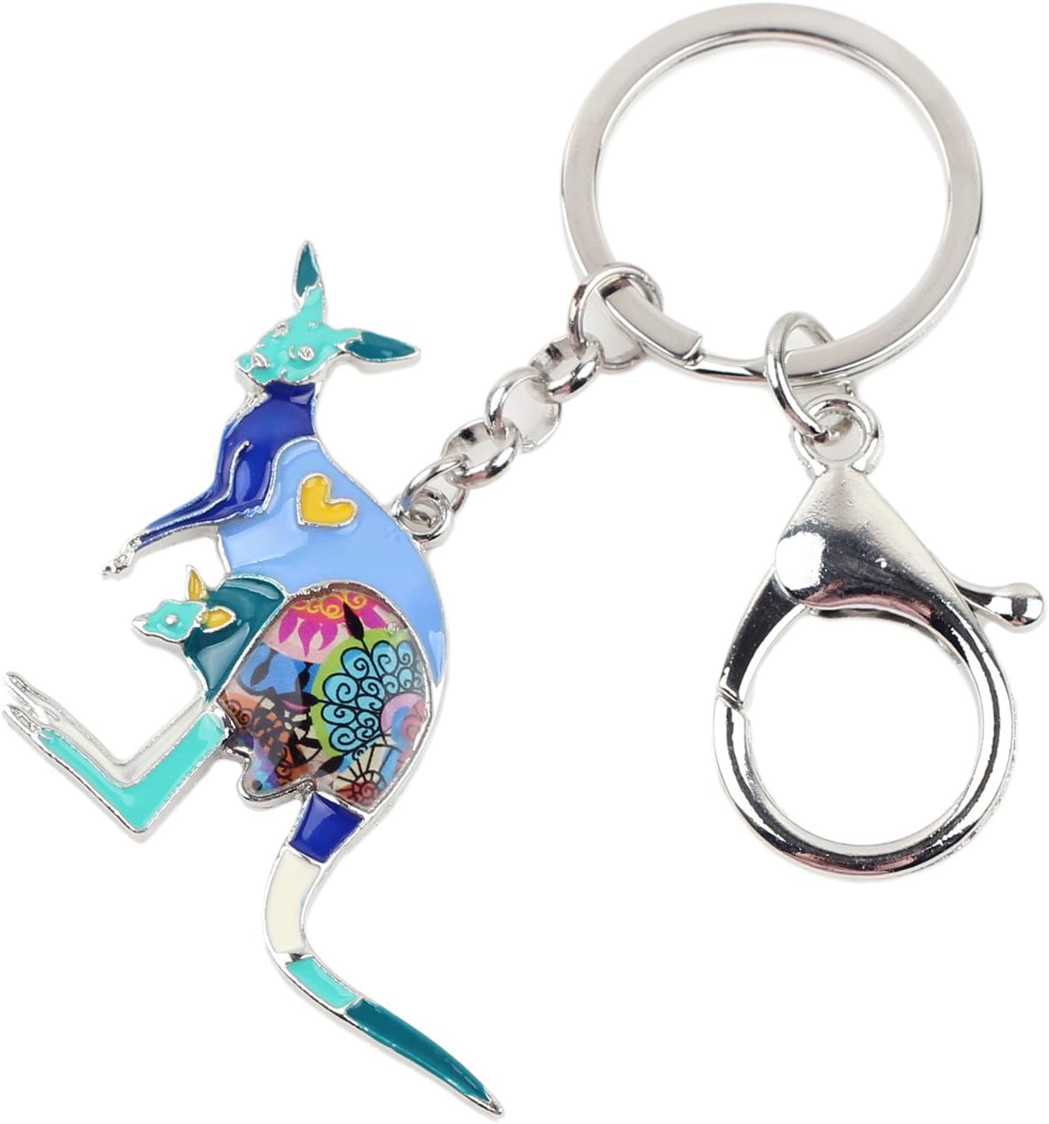 WEVENI Enamel Alloy Australia Kangaroos Keychain Accessories for Women Girls Bag Wallet Car Charms image 3