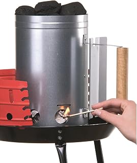 Vivo Technologies Barbecue BBQ Chimney Starter Quick Start Chimney Lighter Basket Rapid Fire Briquette with Thermo-plastic Handle for Camping, Travelling, Outdoor Barbecue