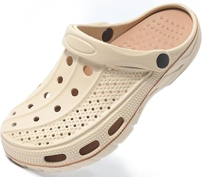 ChayChax Mens and Womens Arch Support Clogs Garden Shoes Slip-on Outdoor Beach Water Sandals with Removable Cushion Footbed