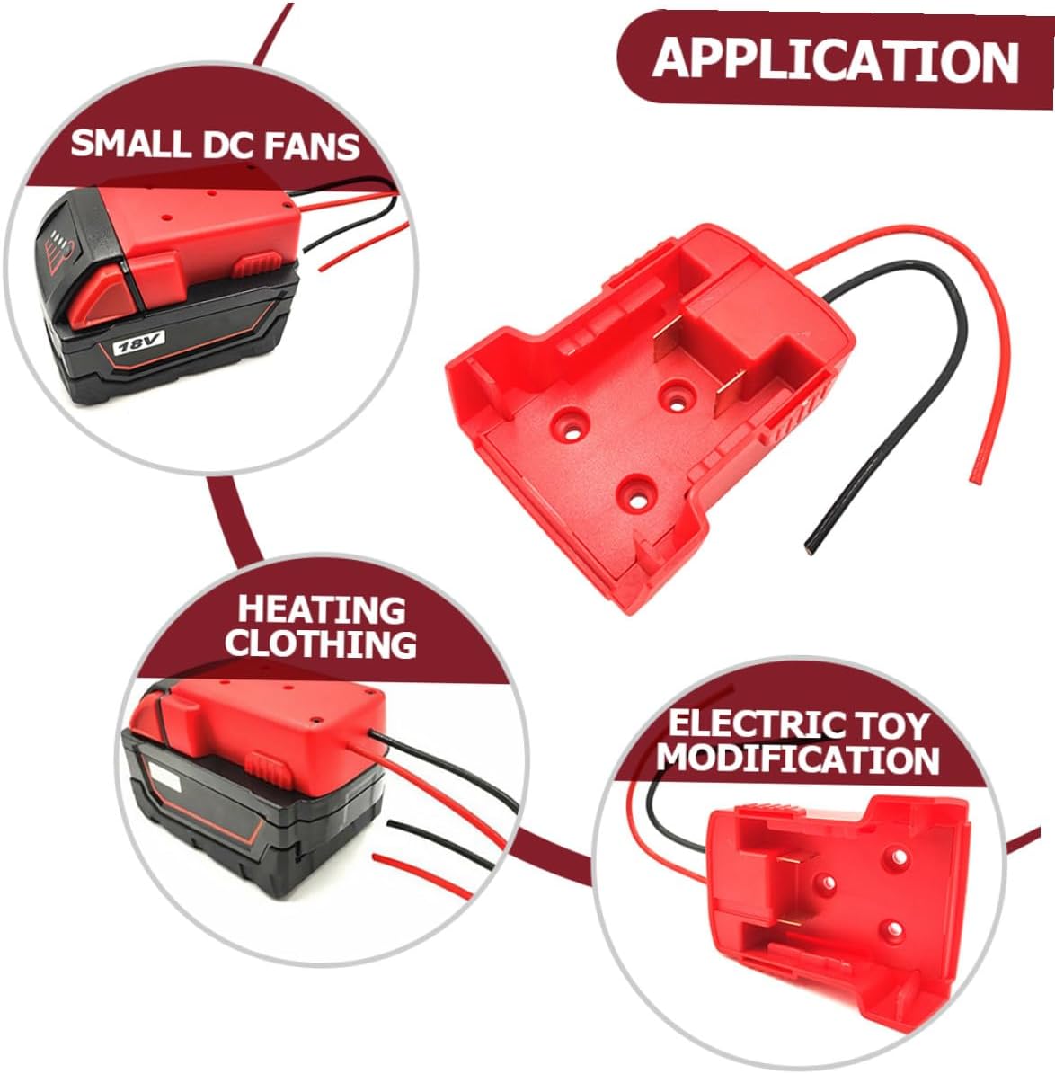 18v Battery Adapter Kit Battery Conversion for Secure Dock Connector Resistant Heat-Resistant Wires Practical for Power Wheel Devices