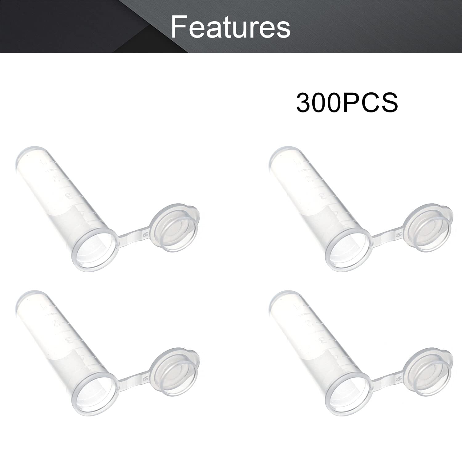 Othmro 300 Pcs 4ML Plastic Microcentrifuge Tubes Plastic Test Vials with Lids Sample Small Bottle Vial Storage for Lab