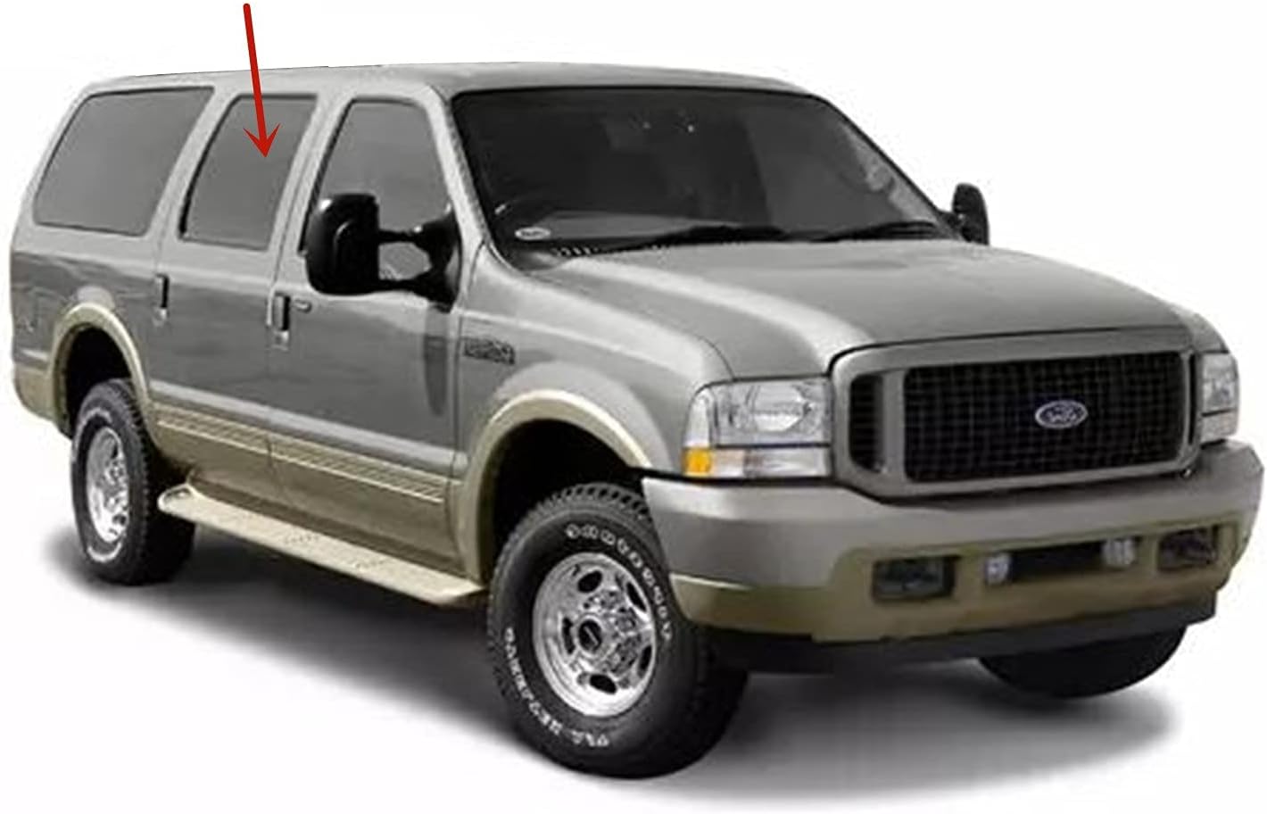 Passenger Right Side Rear Door Window Door Glass Compatible with Ford Excursion 2000-2005 Models