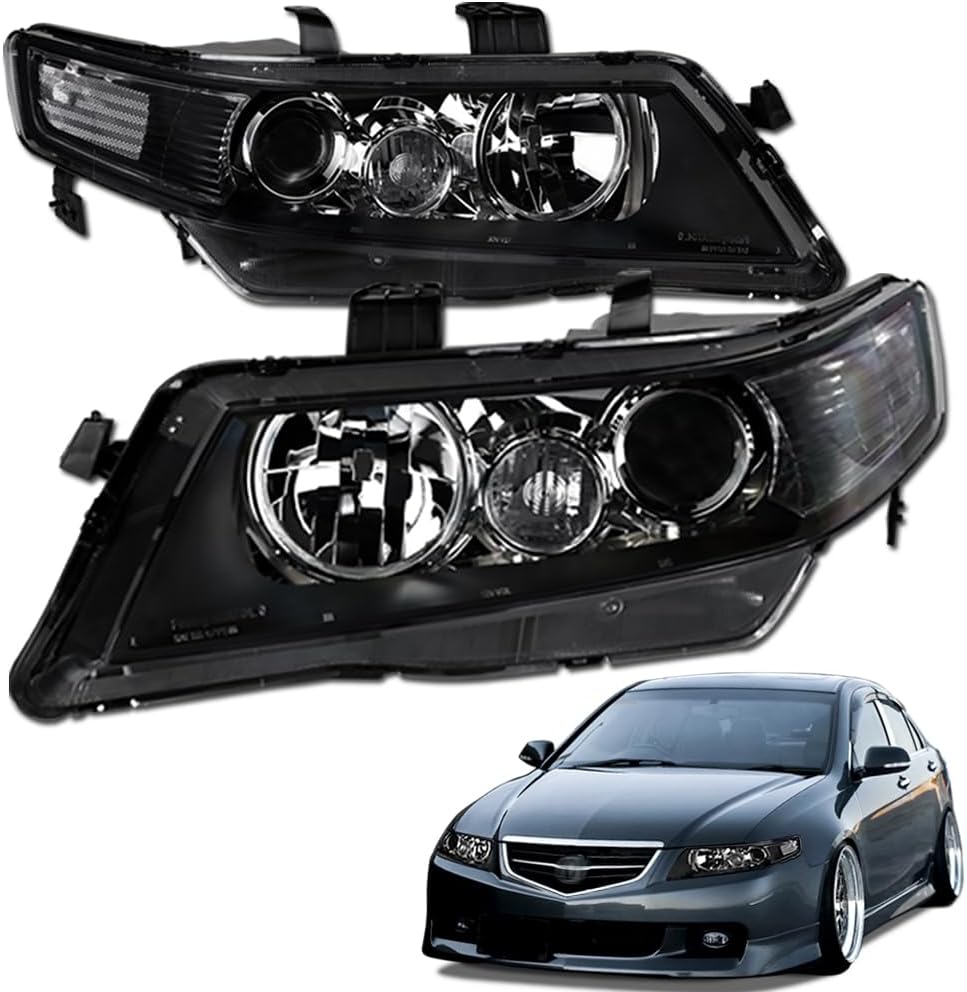 7422457236222 Compatible With 2003 2004-2008 Acura TSX Black Housing Projector Headlights