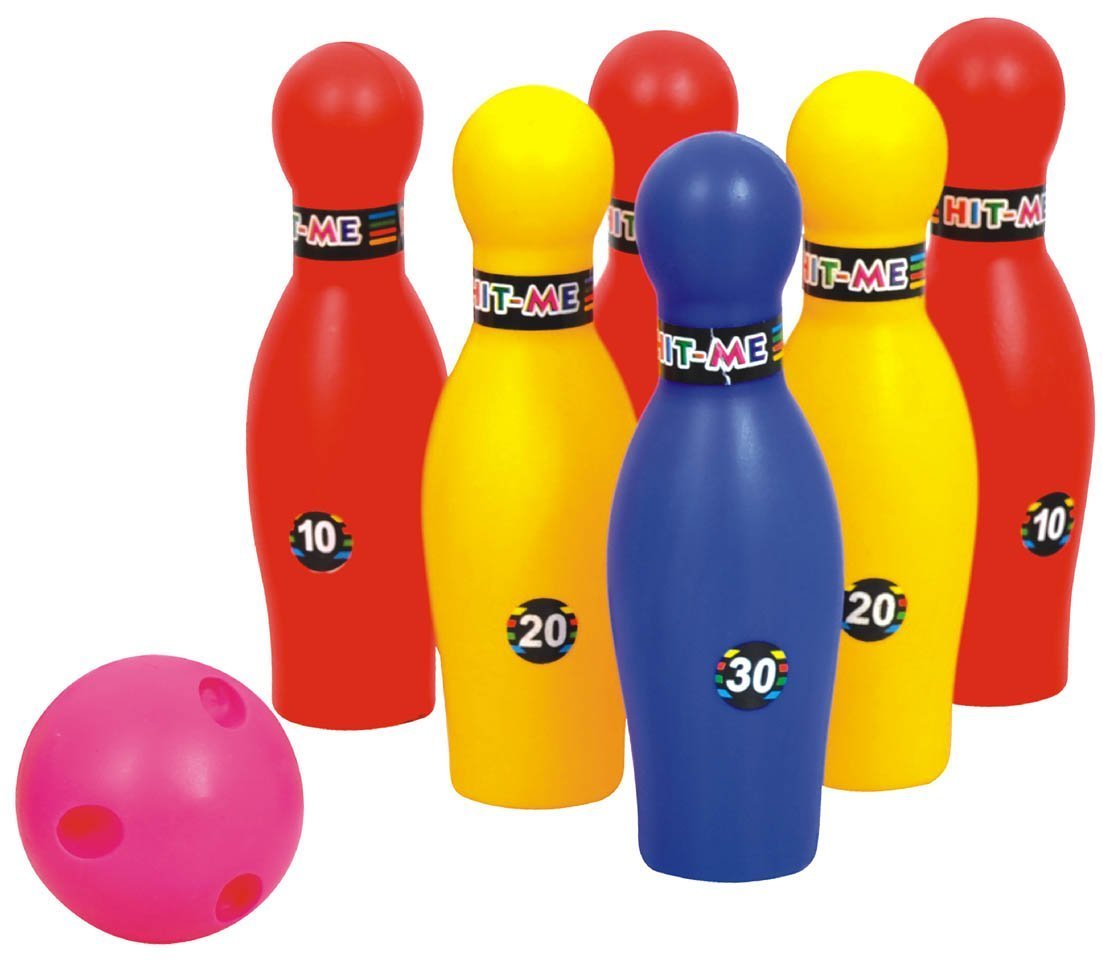 House of Gifts Junior Bowling Set (6 pin and 1 Ball) - Bowling Set for Both Indoor and Outdoor use (10 PINS)