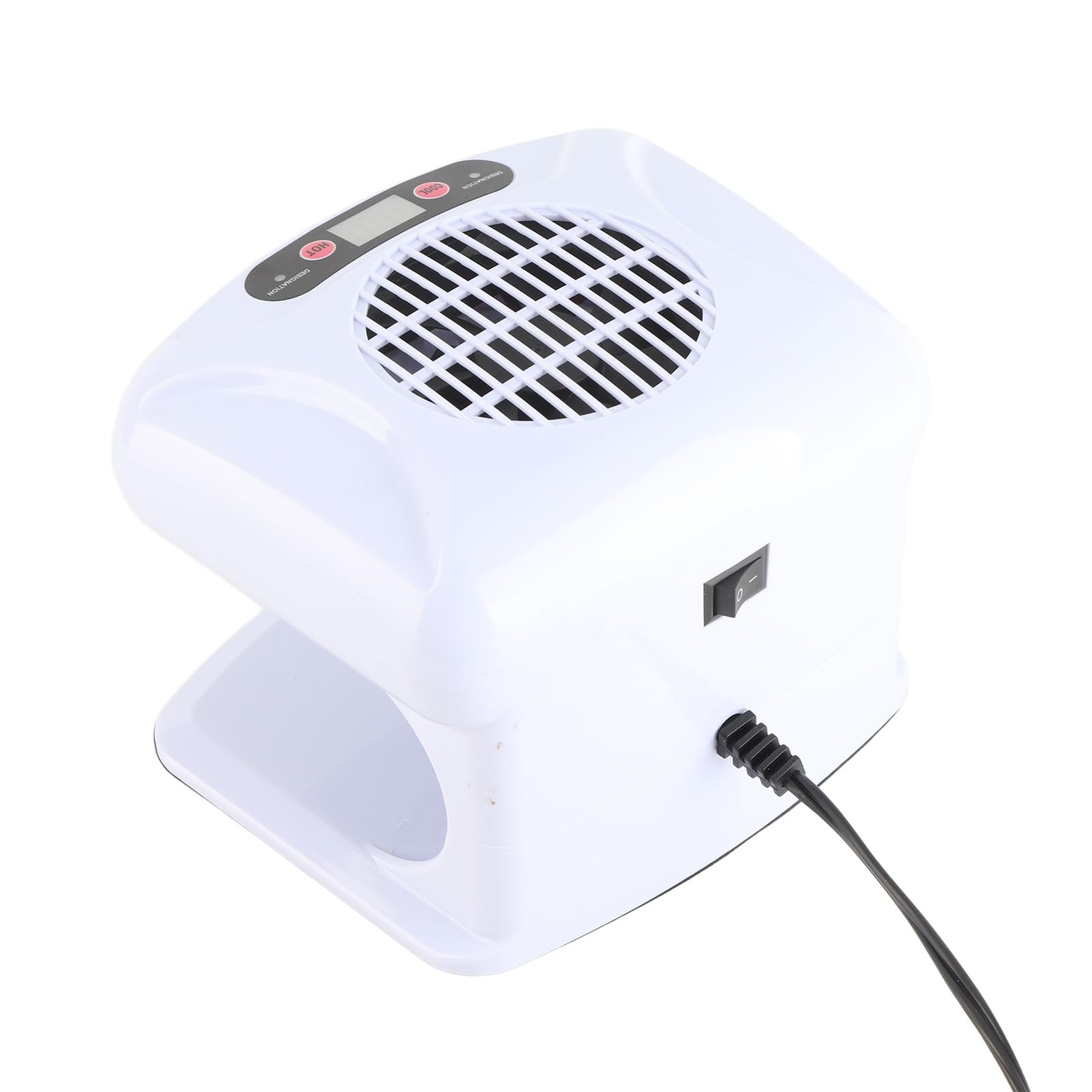 Nail Fan Dryer, Warm Wind Infrared Sensor Nail Air Dryer Powerful White Rotating Motor for Salon (US Plug 110V)