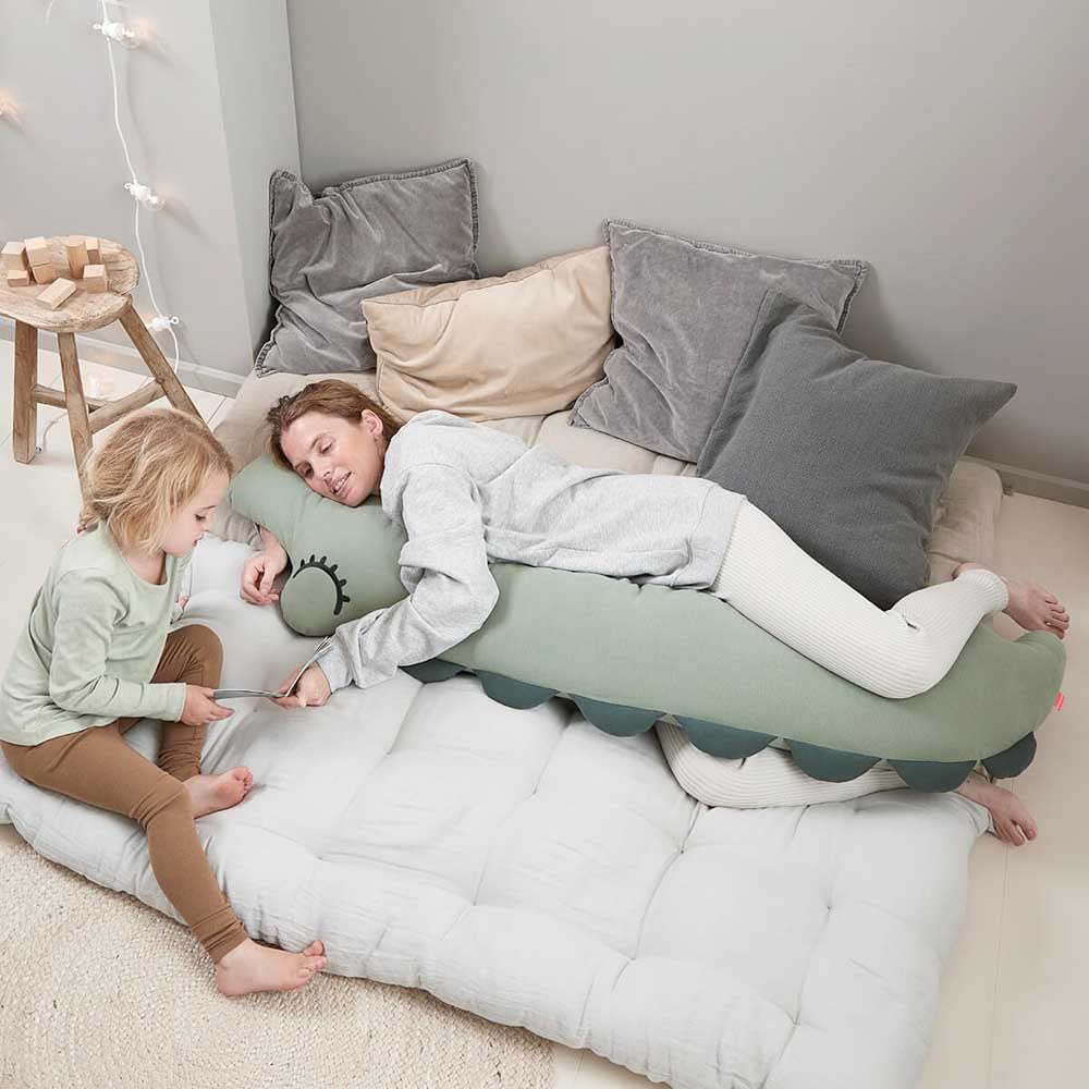 Done By Deer Comfy Body Pillow Croco Green