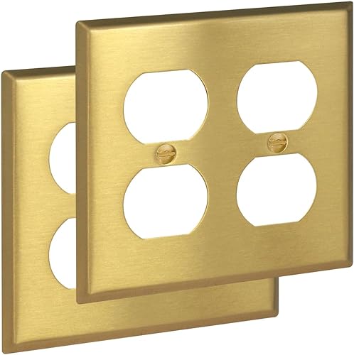 Vista 23 de Rio Salto BRASS - Cubiertas de interruptor de luz de palanca de metal dorado, placa de pared de interruptor de palanca individual, placa de pared