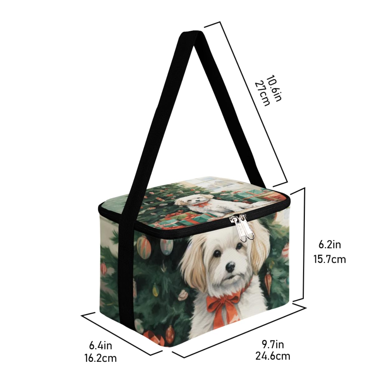 GzLeyigou Lunch Bags for Women Men 9 Cans,Xmas Gift Dog Hot & Cold Food Delivery Bag Insulated Grocery Bag Insulated Lunch Box Cooler Bag for Office Work Picnic Beach