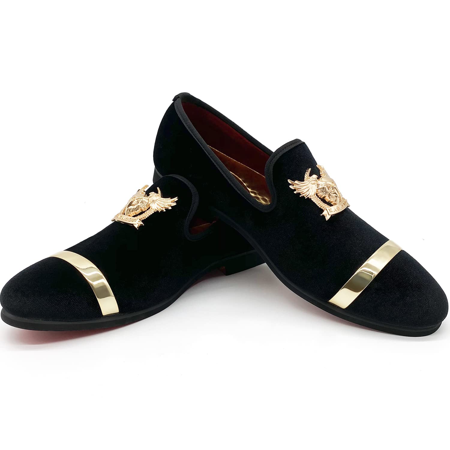 youxiaoyou Men's Loafers Vintage Slip on Suede Dress Shoes Velvet Dress Loafers Size 7-13