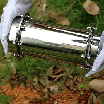 Stainless Steel Time Capsule Waterproof Lock Container Storage Future Gift 10.2