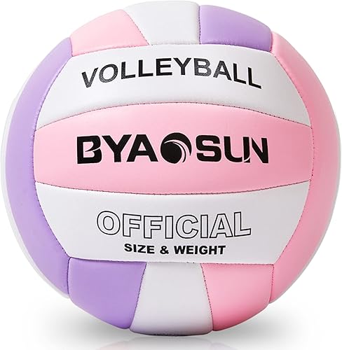 BYAOSUN Soft Official Volleyball for Indoor Outdoor Beach, Size 5 Training Volleyball for Beginner Teenager Adult