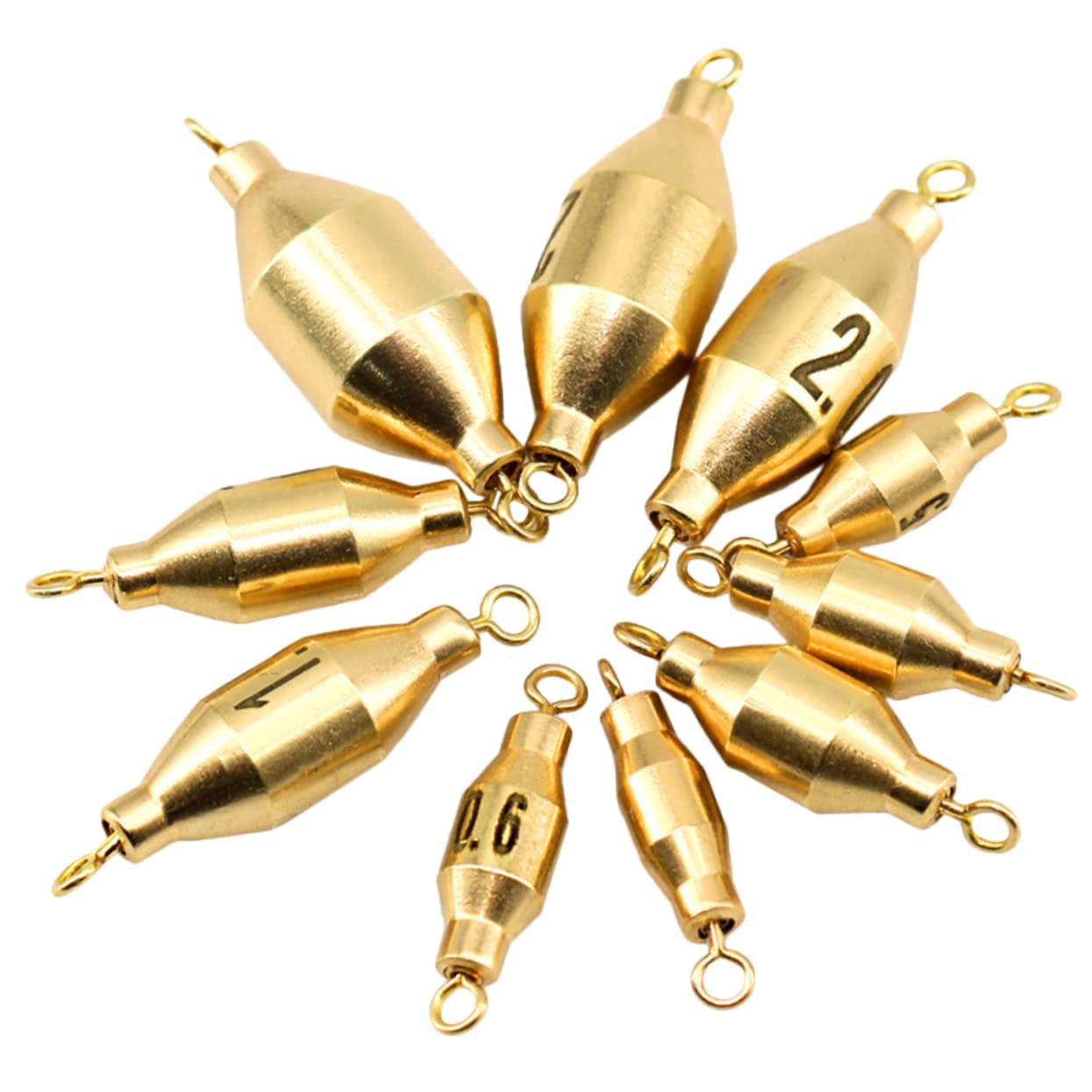 BESPORTBLE 10pièces Poids De Cuivre Portables Pratiques Pour Mer Avec Anneaux Pour Profonde