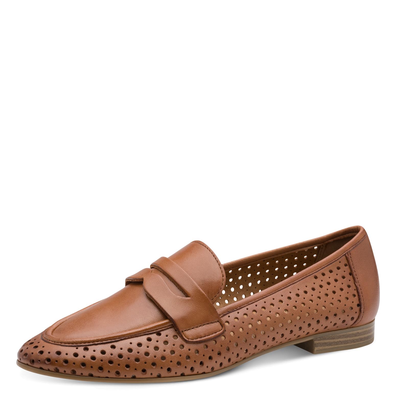 MARCO TOZZI Women slip-ons soft Feel Me footbed Leather soft lining Stylish, brown (COGNAC), 4.5 UK