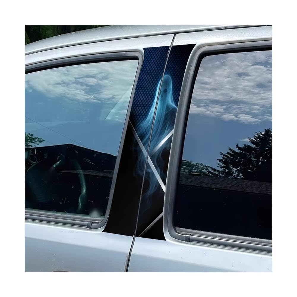 Bertdcx One Color Car Pillar Decals Waterproof Stickers Ghost Glossy Material Protective Film Auto Parts