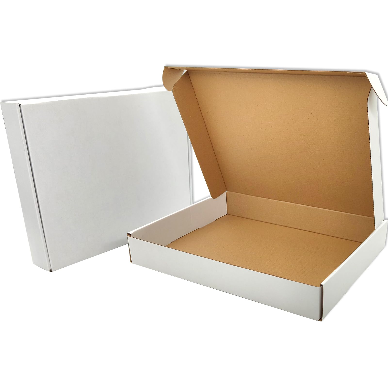Lmuze White Shipping Boxes for Small Business Pack of 25-13x10x2 inches Cardboard Corrugated Mailer Boxes for Shipping Packaging Craft Gifts Giving Products โ image 1