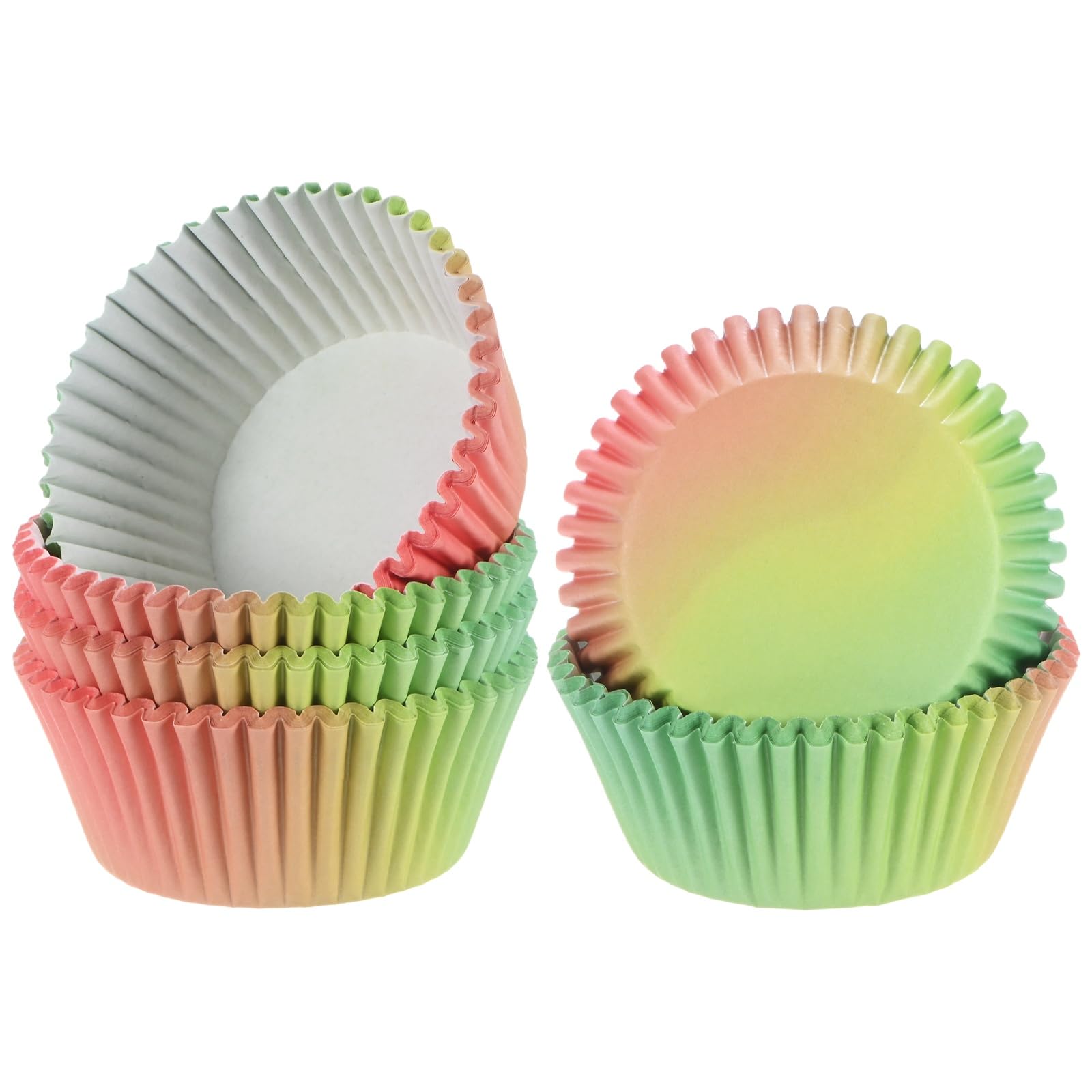 M METERXITY 100-Pack Standard Cupcake Liners for Baking, Greaseproof Cupcake Wrappers for Wedding/Birthday/Party/Christmas[Red-Green Gradient]