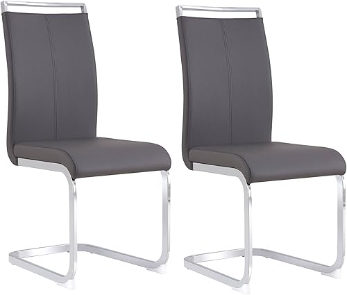 MEMUY Morden - Juego de 2 sillas de comedor respaldo alto sillas de cocina con asiento acolchado de piel sintética sillas para comedor cocina sala