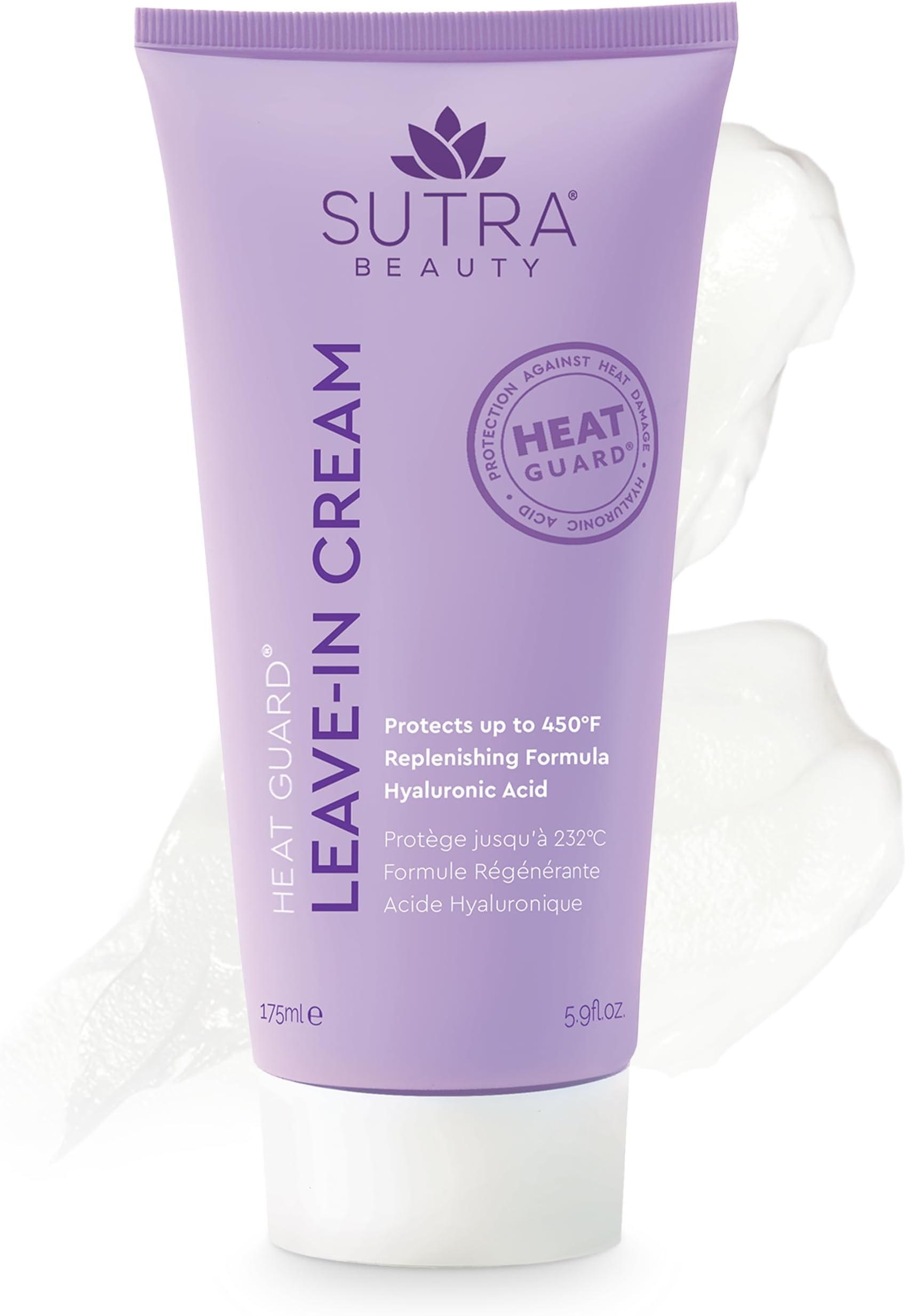 Heat Guard Leave-In Cream for Frizzy, Dry & Damaged Hair - Thermal Protecting Conditioner Hydrates, Protects & Repairs Against Heat with Hyaluronic Acid - Anti-Frizz Haircare Products