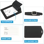 PATIKIL Initial Luggage Tags, 2 Pack Monogrammed PU Leather Baggage Tags Embroidered Letter Suitcase Label Tags Luggage Identifier for Luggage Baggage, Black (S)