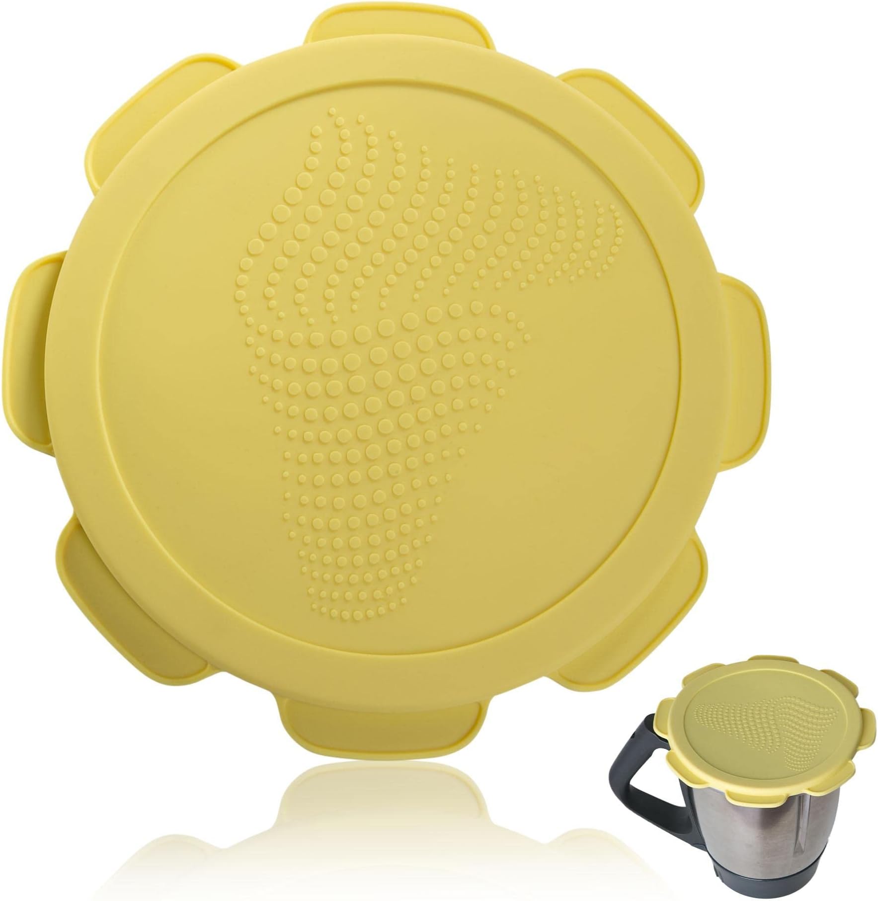 Silicone lid for Vorwerk Thermomix TM5 TM6 Mixing Bowl. Watertight and airtight leak protection. Mixcover the indispensable accessory for your food processor. Ice Cream Yellow