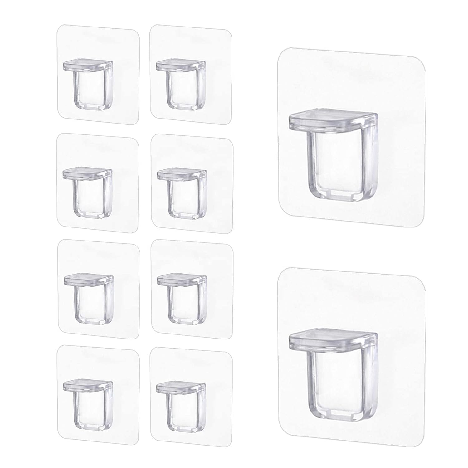 MeSwan Partition Transparent Plastic Shelf Support Clips – Punch-Free, Self-Adhesive Brackets for Cabinets, Book Shelves, Kitchen Cabinets, and Furniture – Pack of 10-image-15
