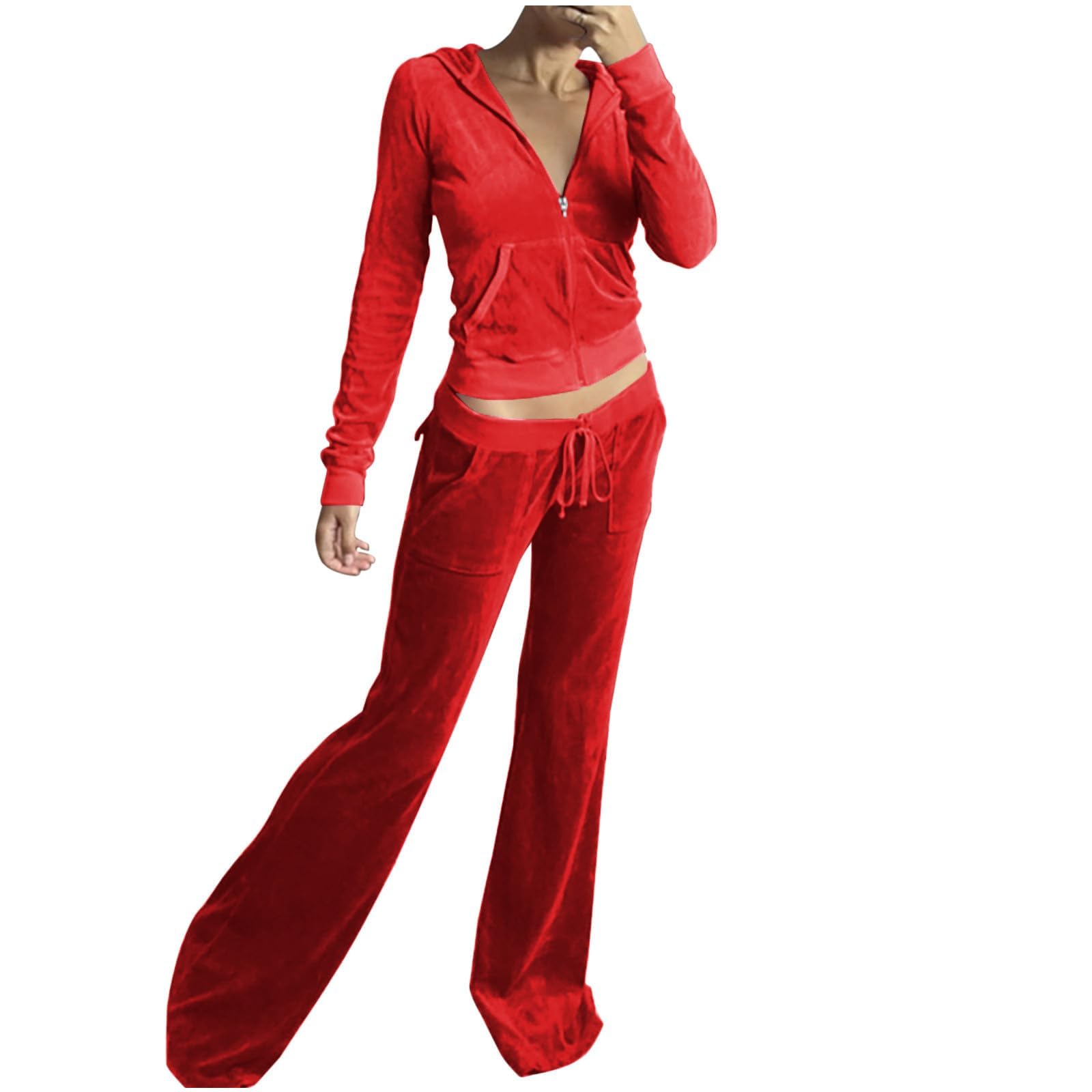 Conjunto deportivo de 2 piezas para mujer, conjunto casual de manga larga con cremallera — view 5