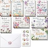 Containlol 24 Pcs Inspirational Christian Greeting Cards with Scripture Encouragement Floral Bible Verse Card with Envelopes and Stickers Religious Scripture Gifts for Men Women(Vintage)