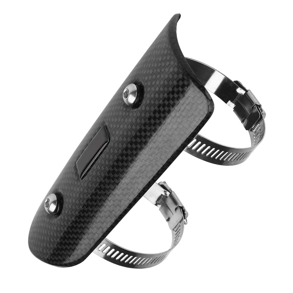 Cubierta de escape de motocicleta con protector de calor universal de carbono 8