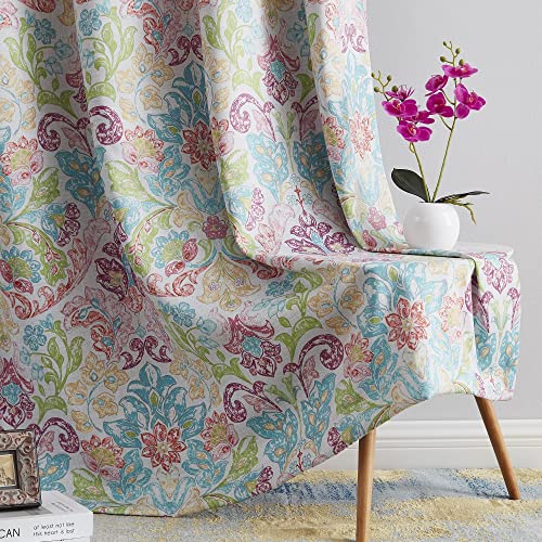 Metro Parlor 100 Blackout Curtains 63 Inch Length,Damask Floral Vintage Classical Patterned Room Darkening Drapes For Living Room,Grommet Top Thermal Insulated Window Treatments,52" X 63",2 Panels #TOP1