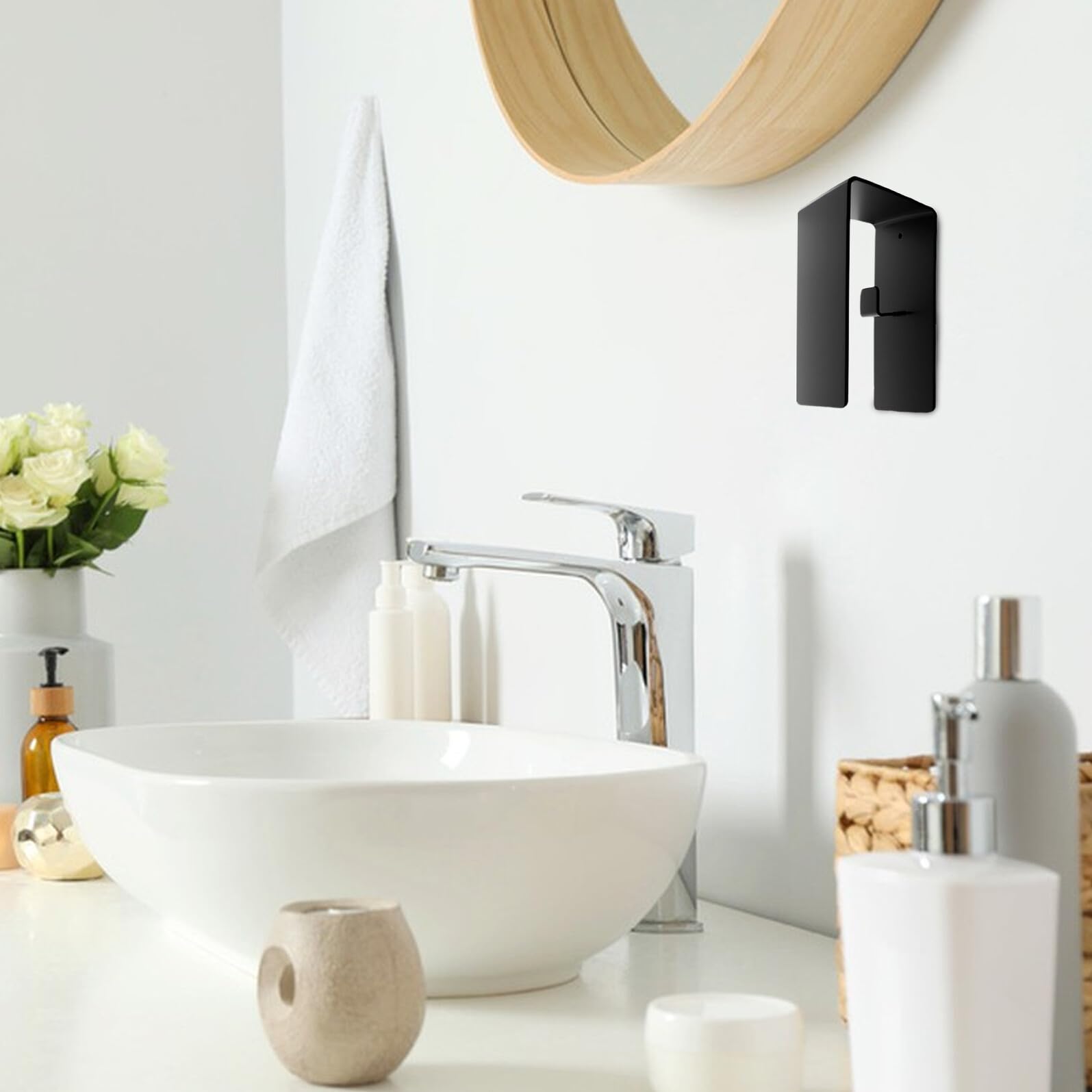 Ipetboom Lot de 4 Porte-Serviettes Muraux Adhésifs en Acier Inoxydable 304 Support Mural sans Perçage pour Salle de Bain la Cuisine Barres Porte-Serviettes Solide et Résistantes à