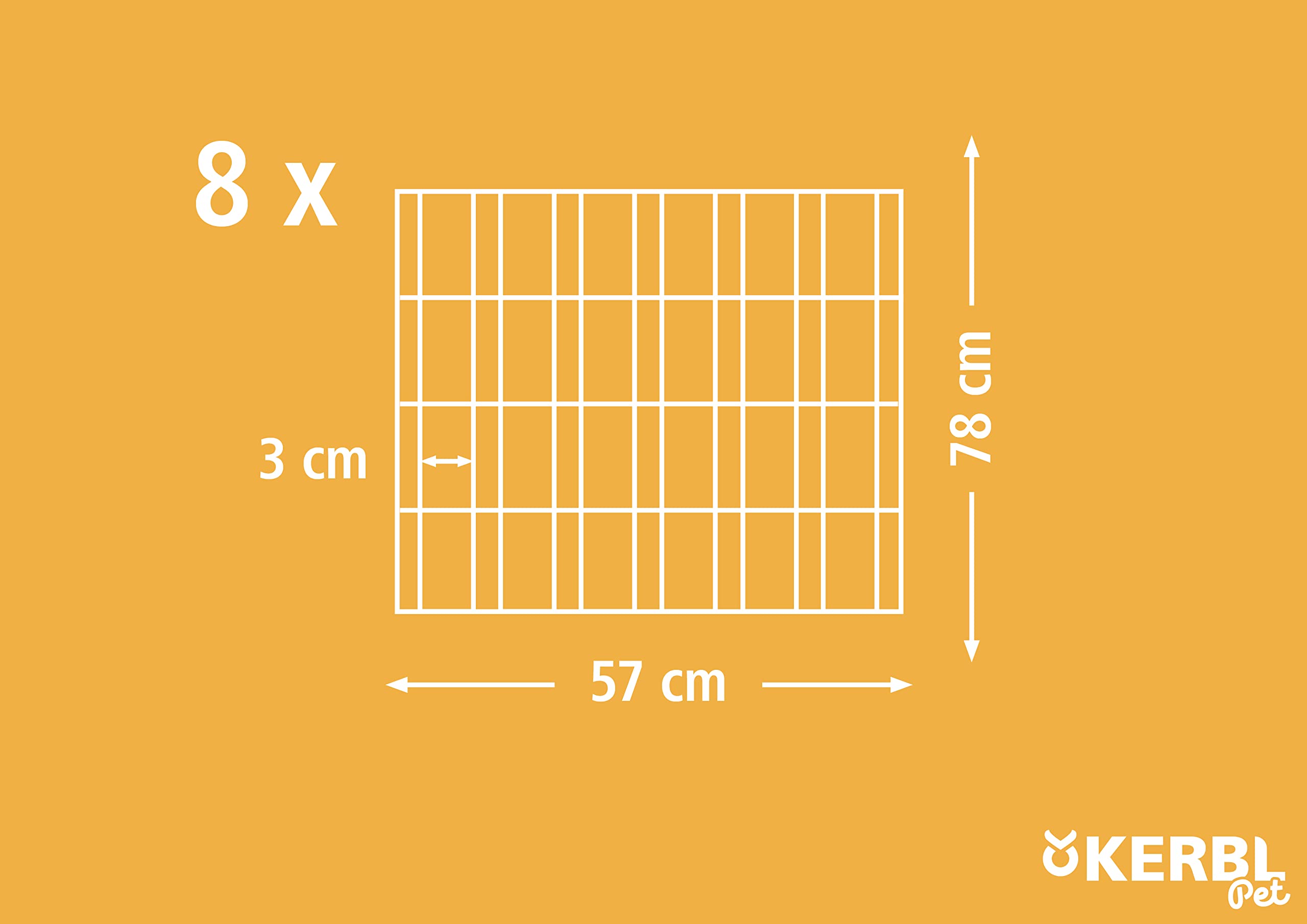 Kerbl Kleintiergehege (ø 143 cm, 8 Zaunelemente je 57 x 78 cm, Metall pulverbeschichtet, Gitterabstand 3 cm, Welpenauslauf, beliebig erweiterbar) 81715