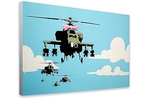 Alonline Art - Helicopter Apache by Banksy - Pulp Fiction Sticker