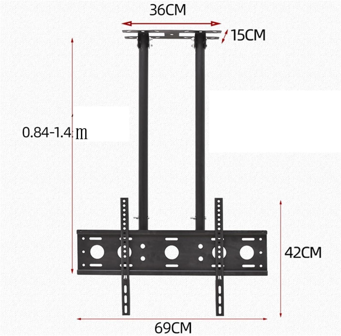 Soportes de TV Ajustables, Soportes de Techo, Soportes de Dos Postes para una Sola Pantalla, Soportes inclinables para televisores de 40 a 80 Pulgadas, Soportes de Techo