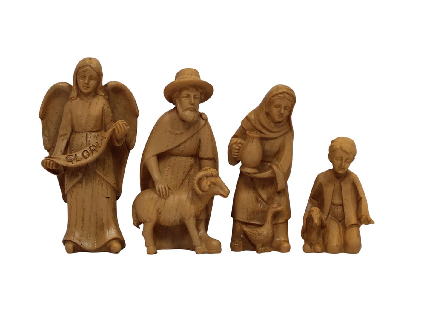 ZICOM Krippenfiguren Miniaturfiguren Krippenset 15-teilig modern Holzoptik Höhe 10,1cm handbemalt Polyresin, Modellbau Puppenhaus