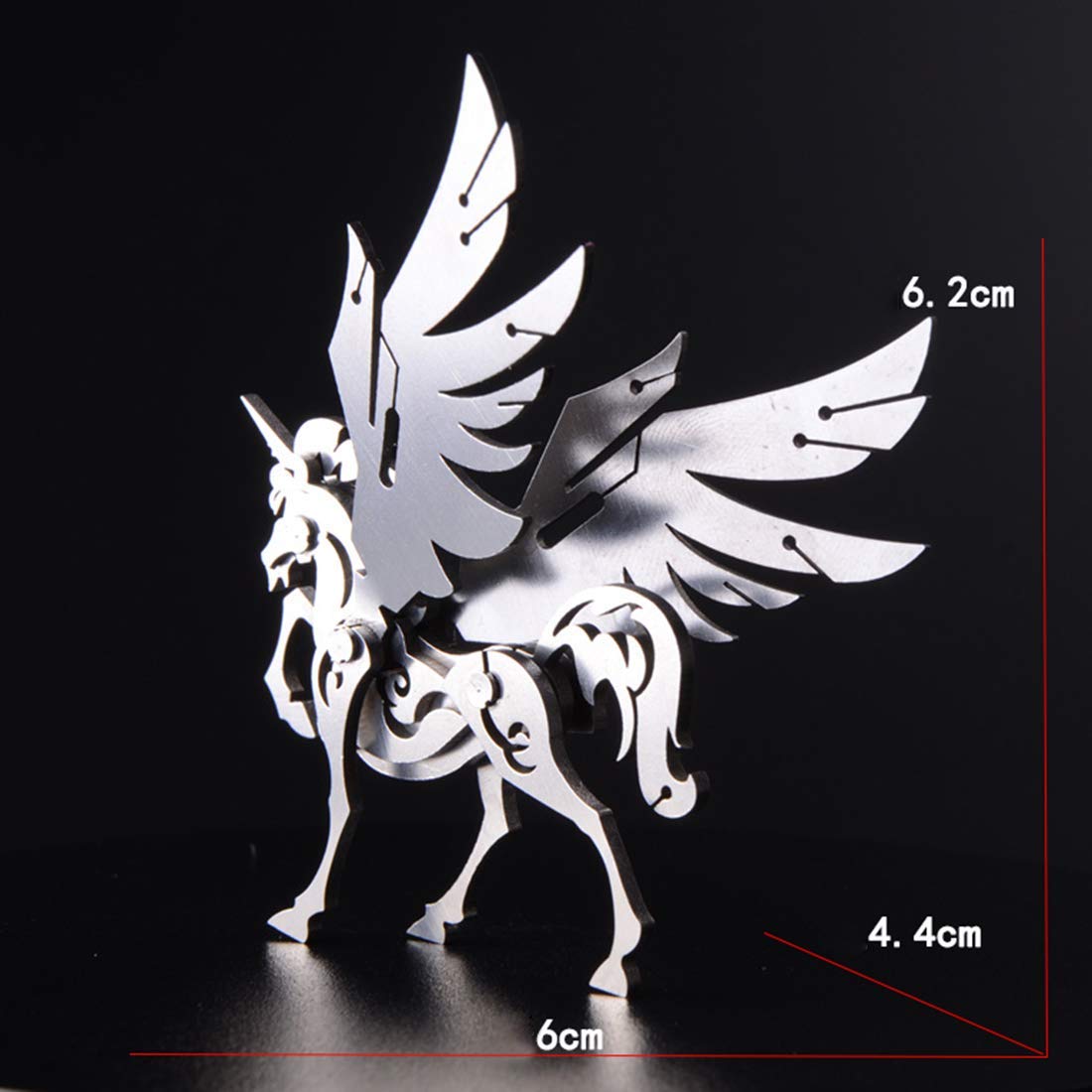Metalkitor Zestaw 4 modeli metalowych puzzli 3D - lew, lis, wilk i koń - montaż zdejmowane ozdoby DIY - idealny dla dzieci i dorosłych