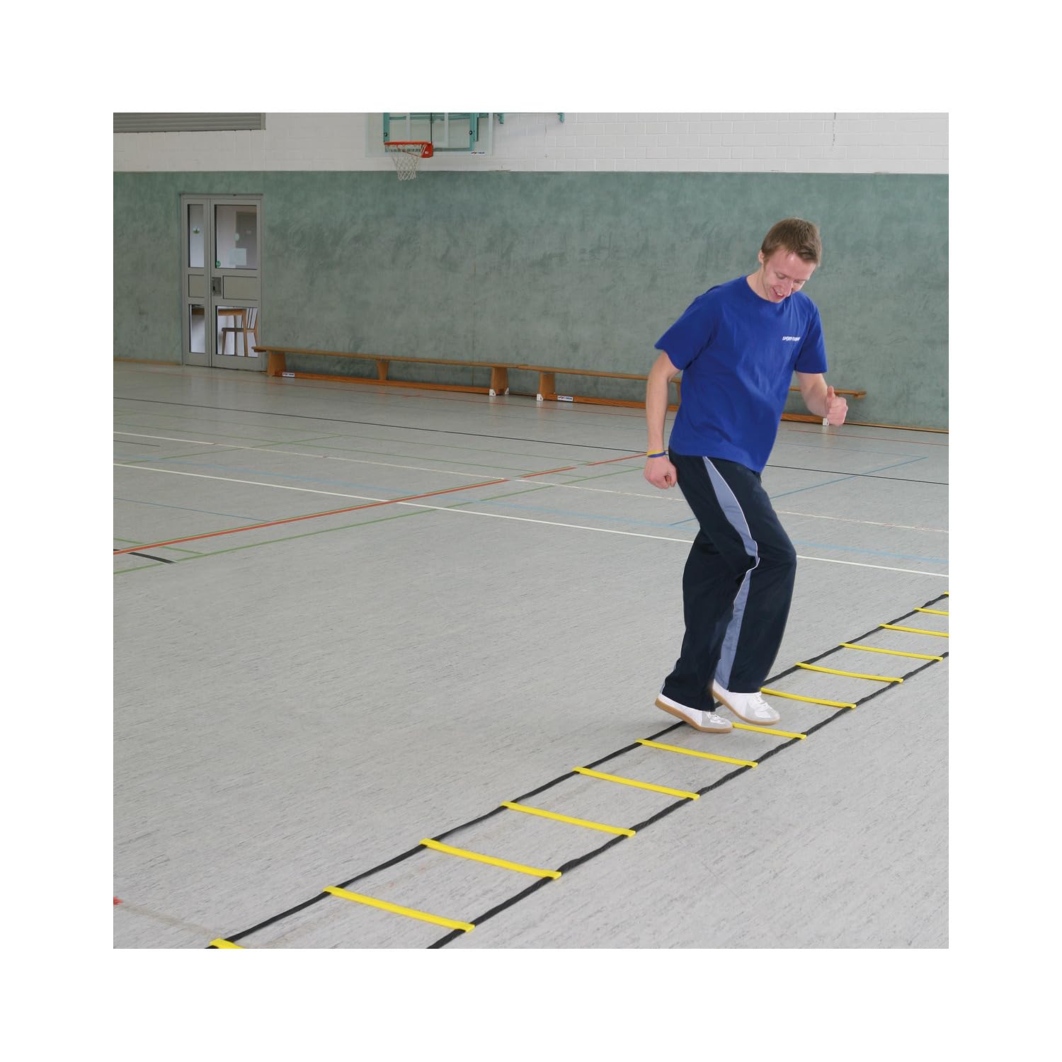 Sport-Thieme Koordinationsleiter Agility | Verstellbare Sprossenabstände | Inkl. U-Eisen | Für Sportplatz u. Turnhalle | Sporttraining für Verschiedene Sportarten