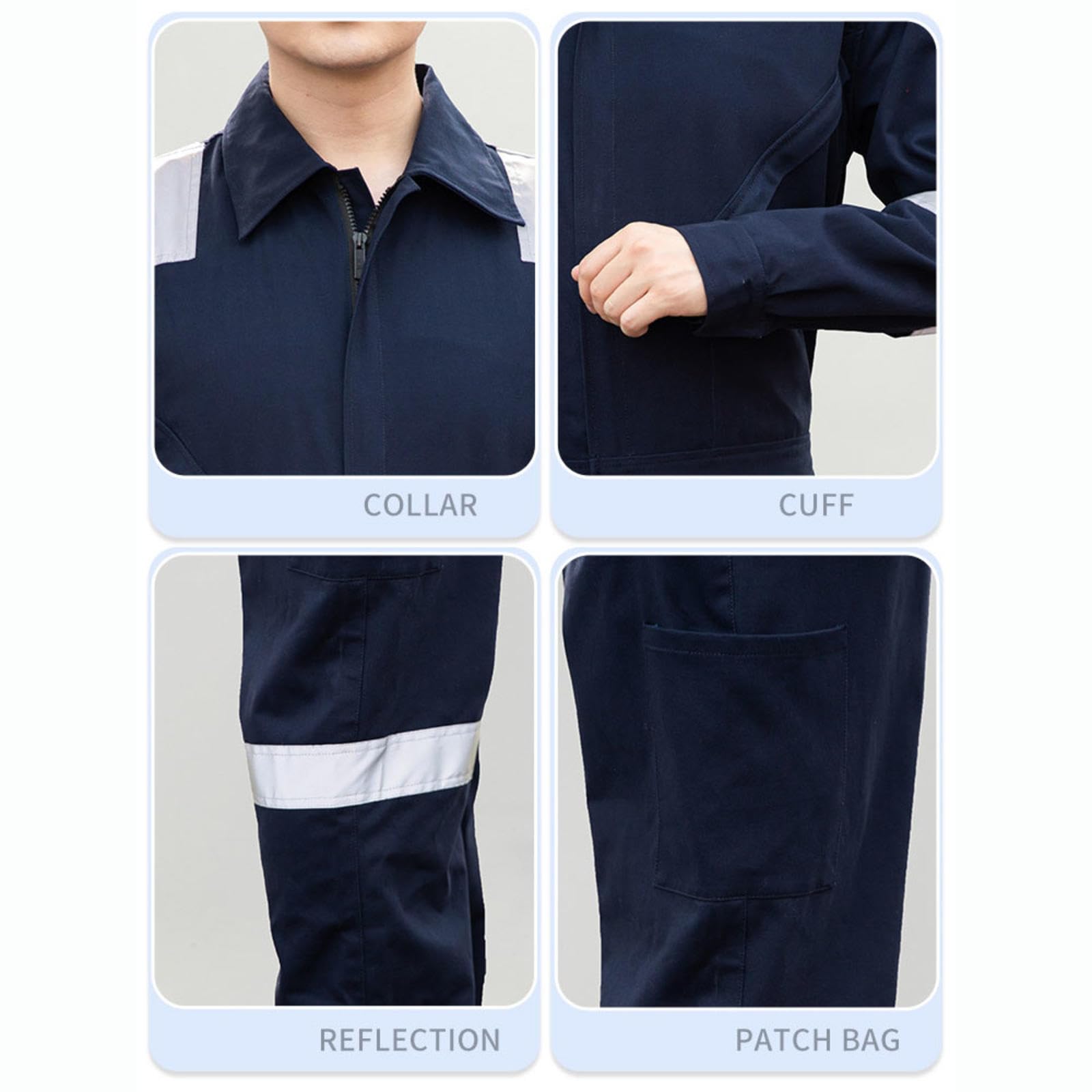 Logo Personnalisé Combinaisons en Pur Coton Personnalisé Hommes Femmes Travail Réfléchissant Global Mécanicien Réparation Soudeur Sécurité Vêtements