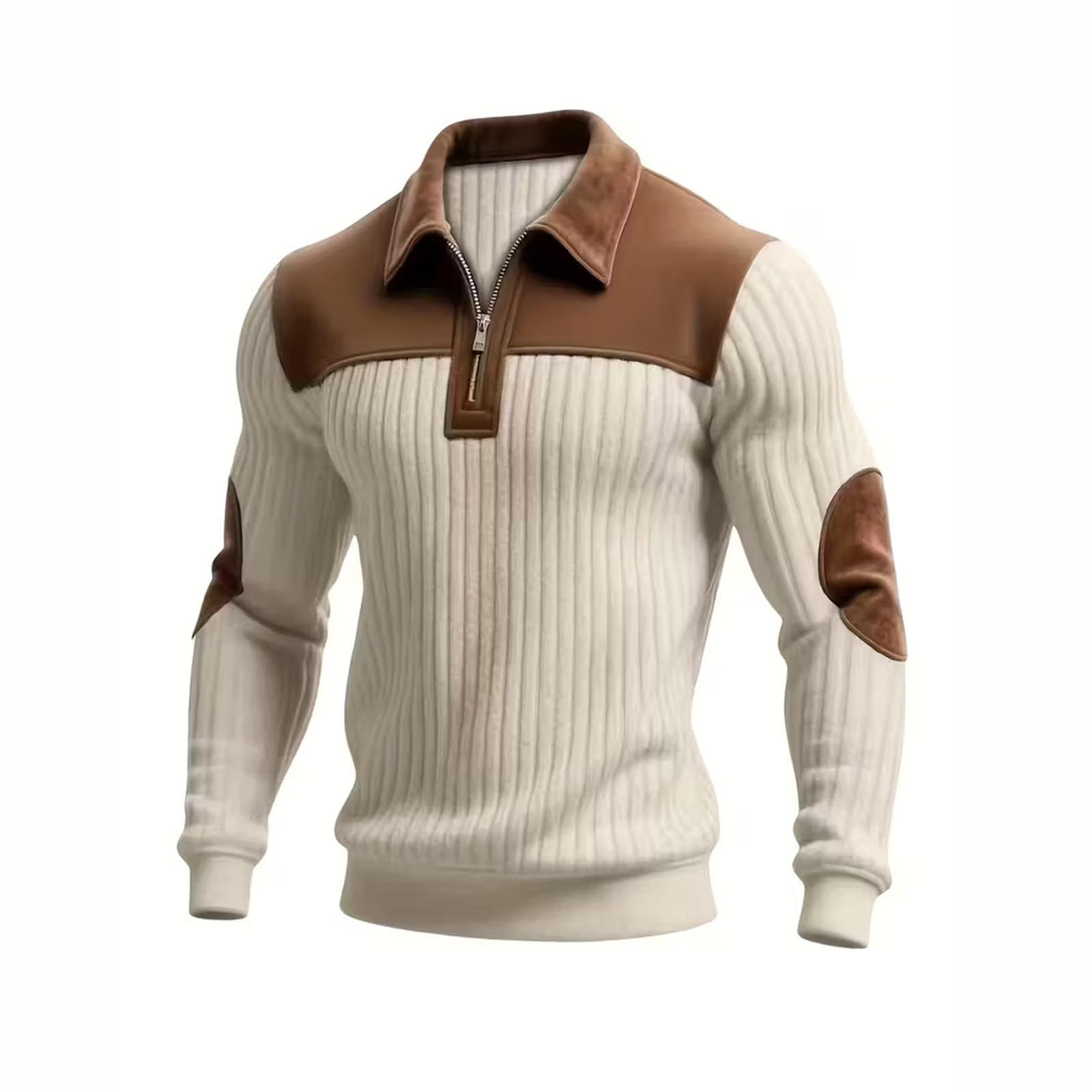 Mens Shirt Long Sleeve Knit Sweater Tops Soft Button Casual Spring Fashion Casual Collared Shirts