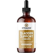 Strauss Naturals Bladder Control Support Drops 225ml Urinary Tract Health for Women and Men Natural Liquid Supplement for Bladder & Urinary System Function Gluten-Free, Soy-Free, Non-GMO Formula