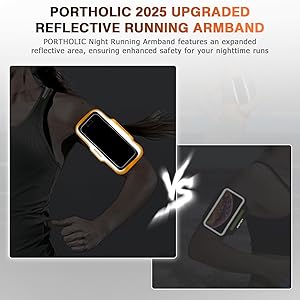 PORTHOLIC 2025 Running Armband Water Resistant Sports Phone Holder Case with Extension Strap,Card Slot Up to 6.9" Phone for iPhone 17/16/15/14/13 Plus Air Pro Max XR/XS, Galaxy S25/24/S10