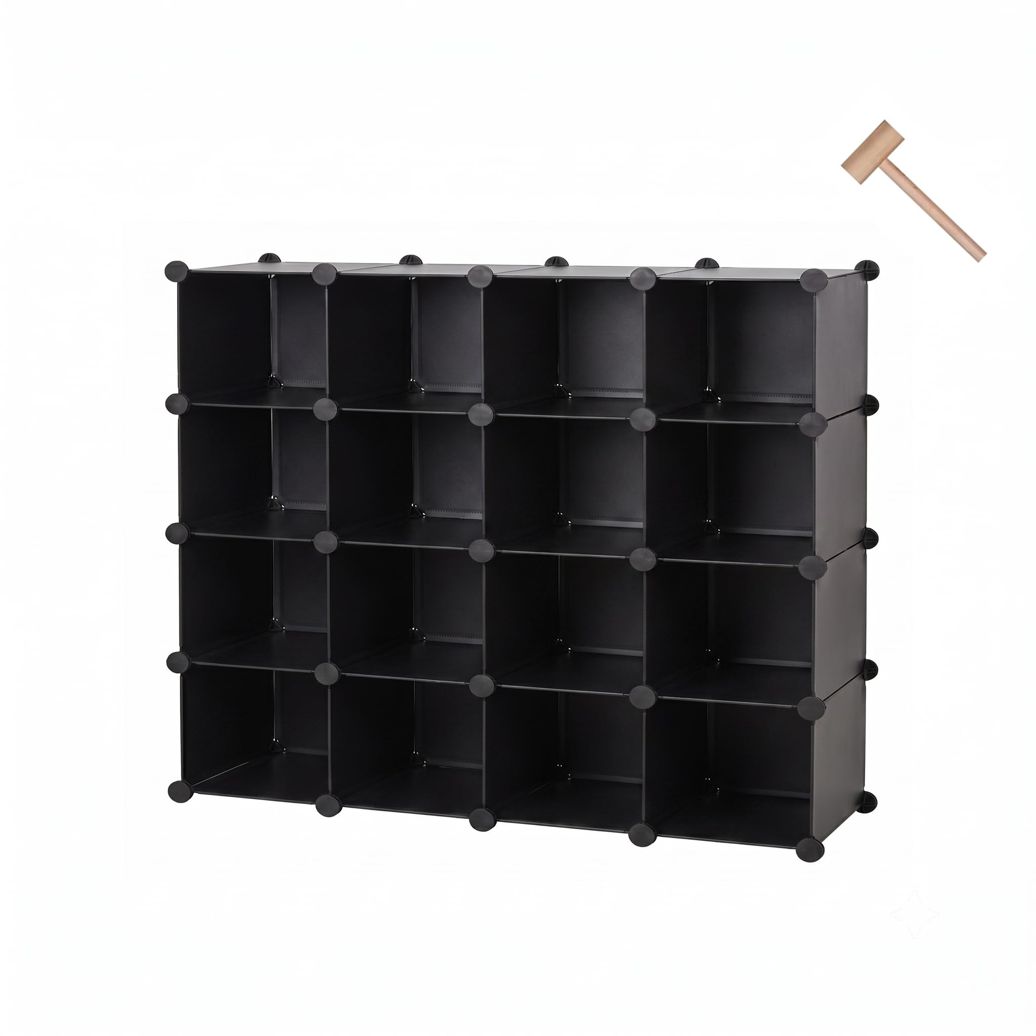 ATTDETJL Shoe Rack, 16 Section Interlocking Shoe Storage, 22 x 17 x 35 cm