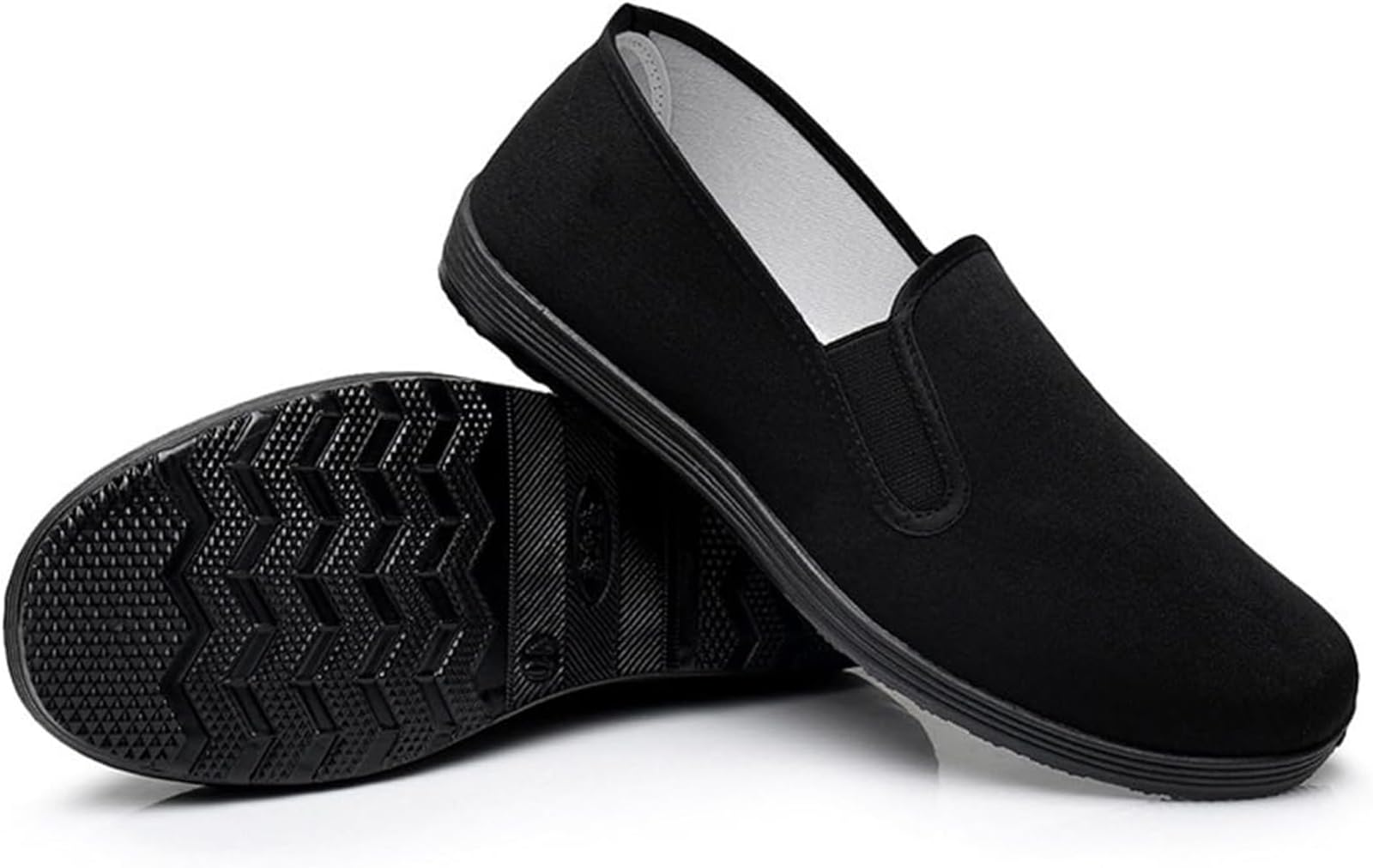 Chinese Style Slippers Kung Fu Martial Arts Tai Chi Shoes Rubber Sole Unisex All Black-image-7