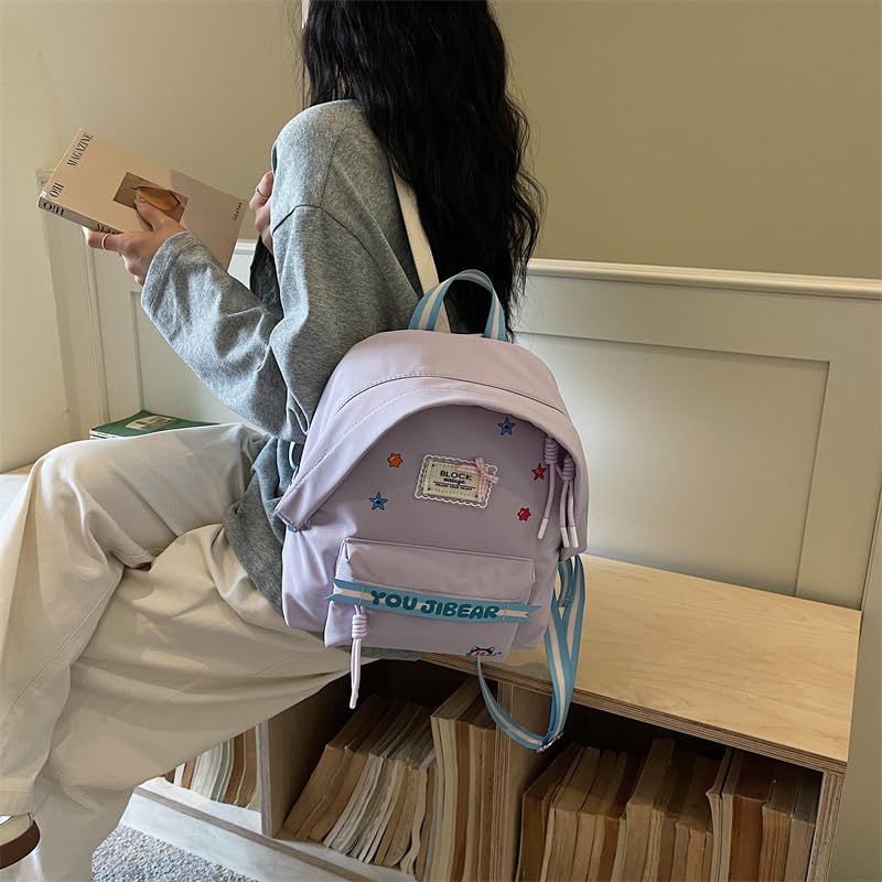 Mochila para mujer ligera gran volumen morada para escuela 4
